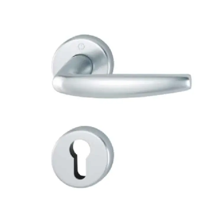 Maniglia Atlanta Hoppe per porta interna, rosetta e bocchetta tonda foro Yale, quadro 8 mm, spessore porta 45-55 mm, Alluminio finitura Argento F1 Gratis Retour