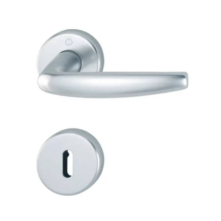 Superprijs Maniglia Atlanta Hoppe per porta interna, rosetta e bocchetta tonda foro Patent, quadro 8 mm, spessore porta 35-45 mm, Alluminio finitura Argento F1
