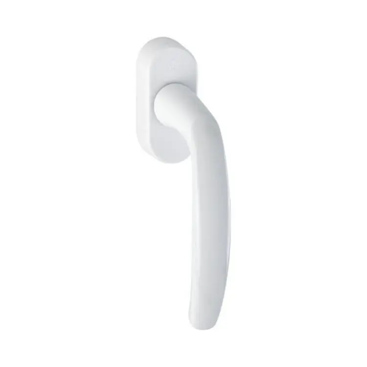 Maniglia martellina Dk Atlanta Hoppe per serramento con Secustik e Variofit, lunghezza quadro 7x32-42 mm, Alluminio finitura Bianco Traffico F9016 Snelle Levering