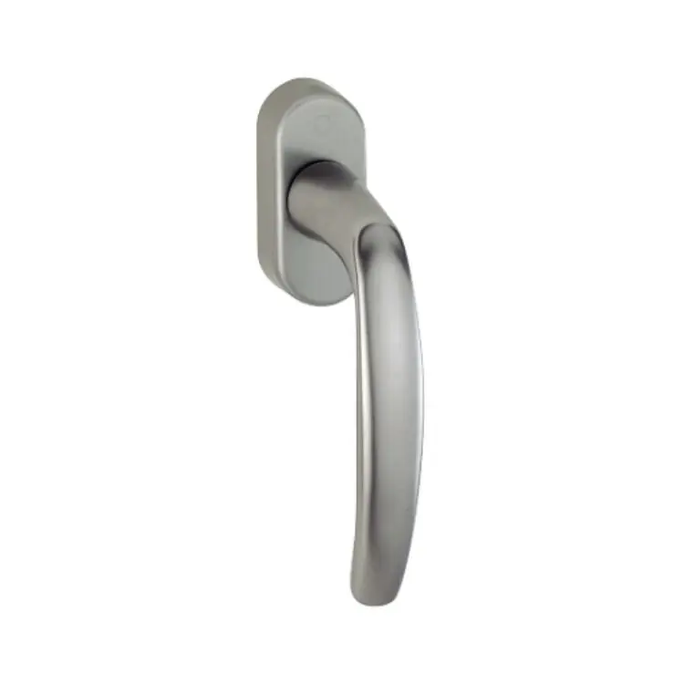 Laatste Versie Maniglia martellina Dk Atlanta Hoppe per serramento con Secustik e Variofit, lunghezza quadro 7x32-42 mm, Alluminio finitura Titanio F9
