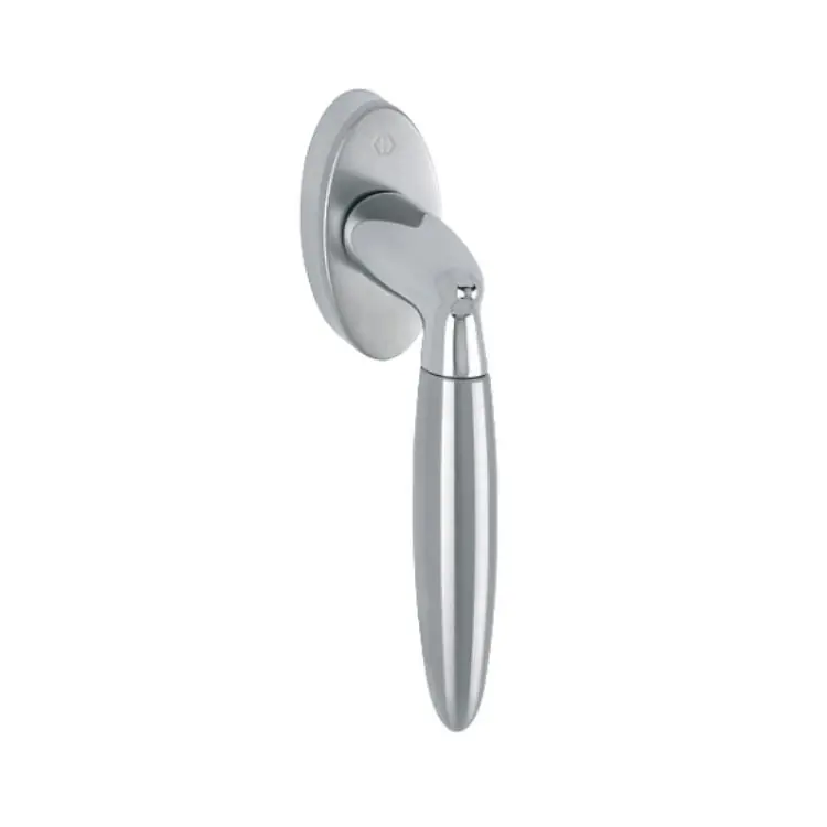 Maniglia martellina DK Athinai Hoppe per serramento con Secustik e VarioFit, lunghezza quadro 7x32-42 mm, Ottone finitura Cromo Lucido/Acciaio Inox Satinato F49/F69 Alleen Vandaag