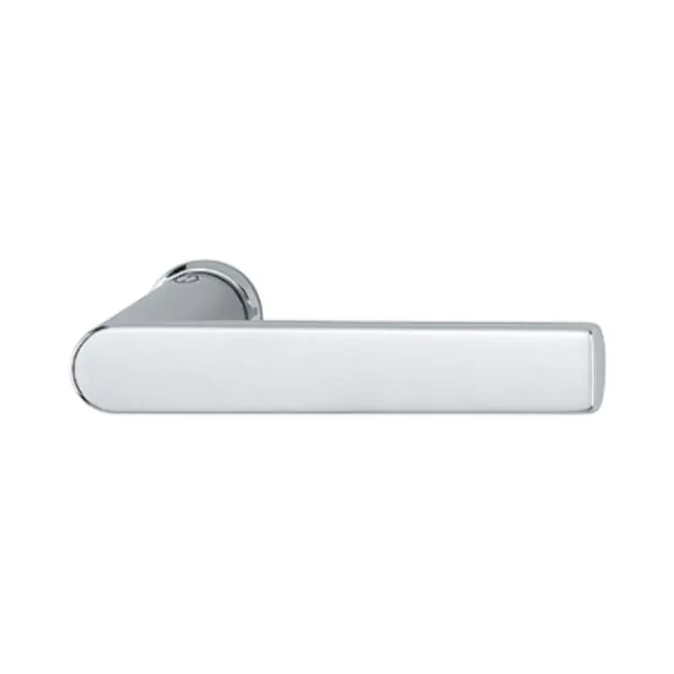 Maniglia Los Angeles Hoppe per porta interna, mini-rosetta senza bocchetta, quadro 8 mm, spessore maniglia 40-54 mm, Ottone finitura Cromo Lucido Resista F49-R Nu Kopen