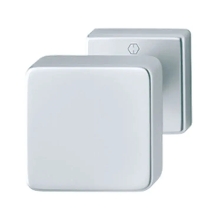 Pomolo quadro 43H Hoppe per porta ingresso, rosetta quadra fissa, impugnatura 60 mm, Alluminio finitura Argento F1 Lage Kosten