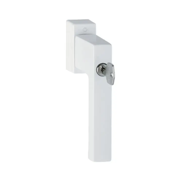 Nu Kopen Maniglia martellina Dk Toulon Hoppe per serramento con chiave Secu100 Secustik e Variofit, lunghezza quadro 7x32-42 mm, Alluminio finitura Bianco Traffico F9016