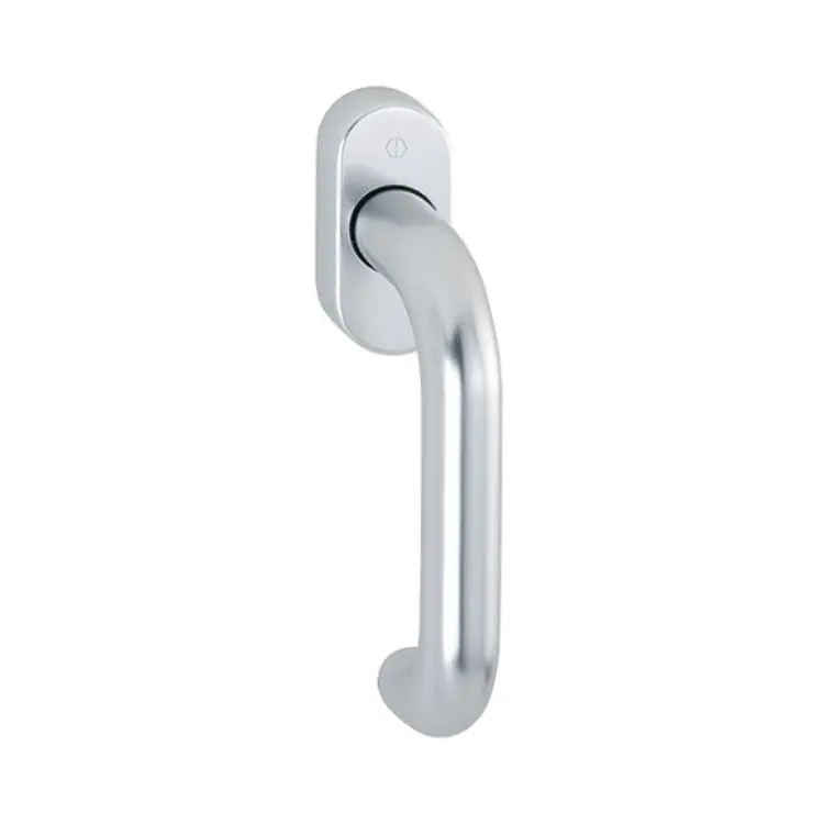 Veilige Betaling Maniglia martellina Dk Paris Hoppe per serramento con Secustik e Variofit, lunghezza quadro 7x32-42 mm, Alluminio finitura Argento F1