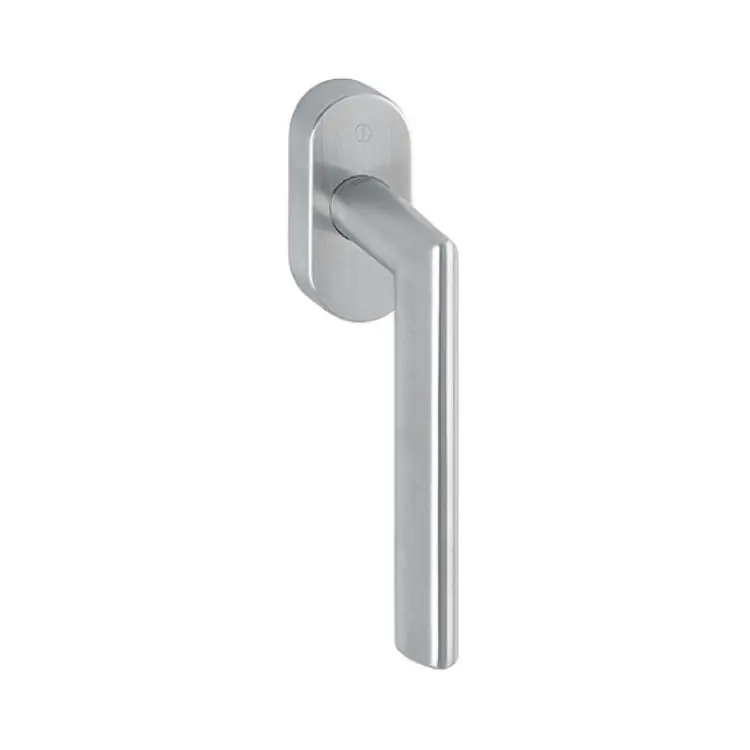 Maniglia martellina Dk Stockholm Hoppe per serramento con Secustik e Variofit, lunghezza quadro 7x32-42 mm, Acciaio Inox finitura Satinato Secusan F69-S Bestel Nu
