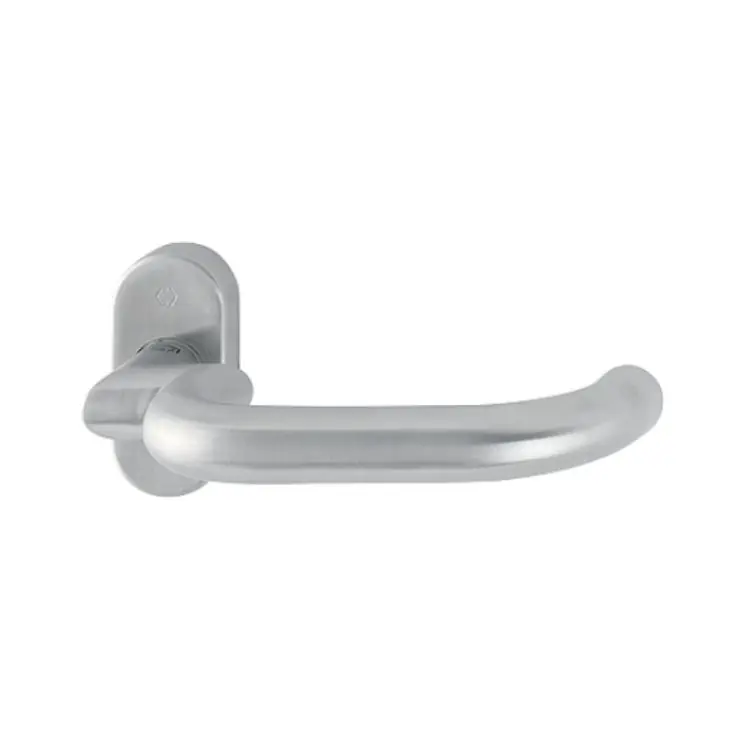 Rechtstreeks Van De Fabrikant Mezza maniglia Paris Hoppe per porta a profilo, con rosetta senza bocchetta, quadro 8 mm, Acciaio Inox finitura Satinato Secusan F69- S