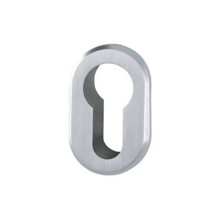 Premium Bocchetta mini ovale M846S Hoppe per porta interna, foro Yale, dimensione 46x28x3 mm, Ottone finitura Cromo Satinato Resista F41-R