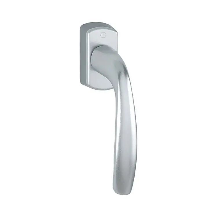 Maniglia martellina Dk New York Hoppe per serramento con Secustik e Variofit, lunghezza quadro 7x32-42 mm, Alluminio finitura Argento F1 Actieprijs