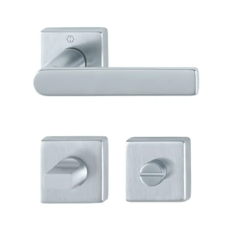 Voordeelprijs Maniglia Los Angeles Hoppe per porta interna, rosetta e nottolino Wc, quadro 8 mm, spessore porta 38-48 mm, Ottone finitura Cromo Lucido Resista F49-R