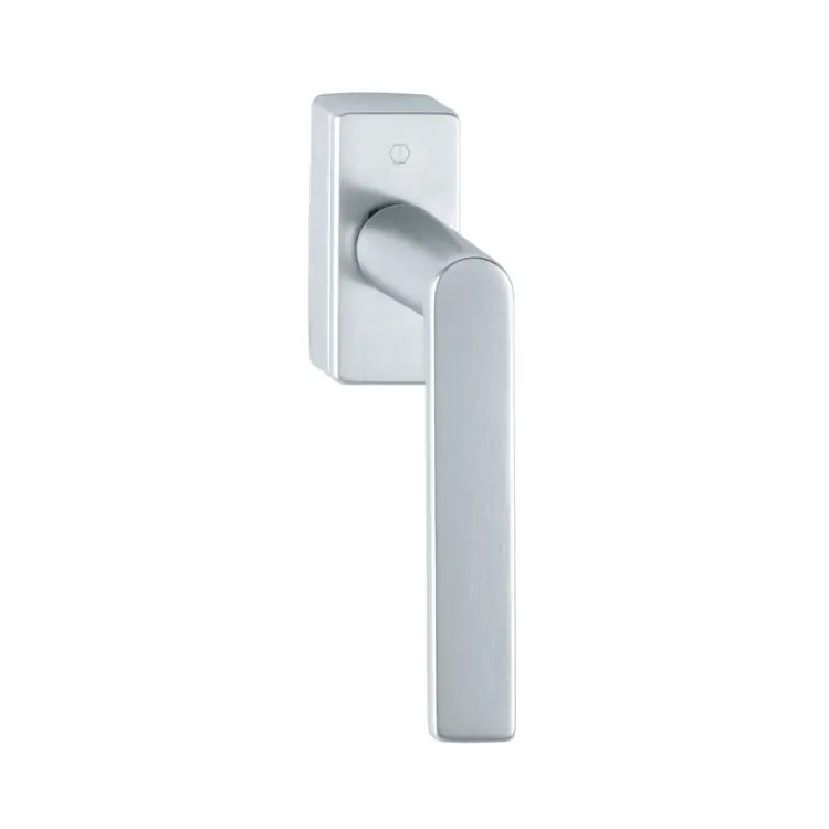 Maniglia martellina DK Los Angeles Hoppe per serramento con Secustik e VarioFit, lunghezza quadro 7x32-42 mm, Ottone finitura Cromo Satinato Resista F41-R Hoge Kwaliteit