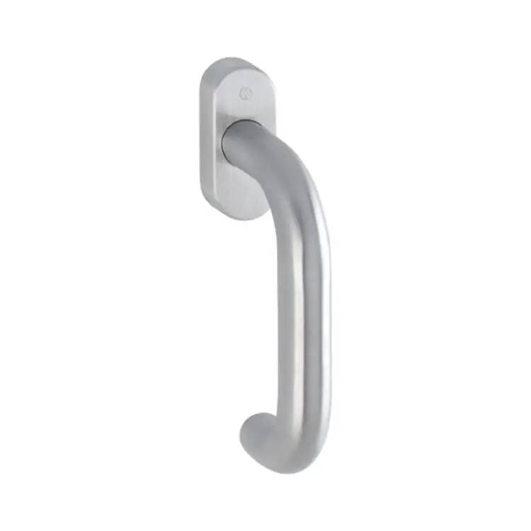 Maniglia martellina Dk Paris Hoppe per serramento, lunghezza quadro 7x45 mm, Acciaio Inox finitura Satinato F69 Premium