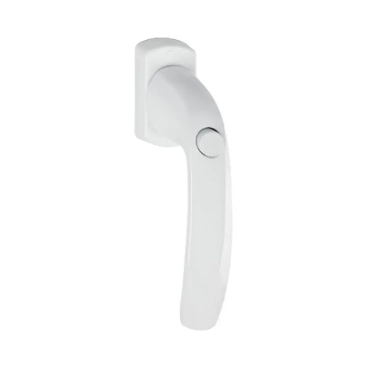 Maniglia martellina Dk New York Hoppe per serramento con Pulsante, lunghezza quadro 7x45 mm, Alluminio finitura Bianco Traffico F9016 Op = Op