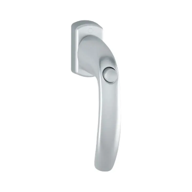 Maniglia martellina Dk New York Hoppe per serramento con Pulsante, lunghezza quadro 7x45 mm, Alluminio finitura Argento F1 Speciale Aanbieding