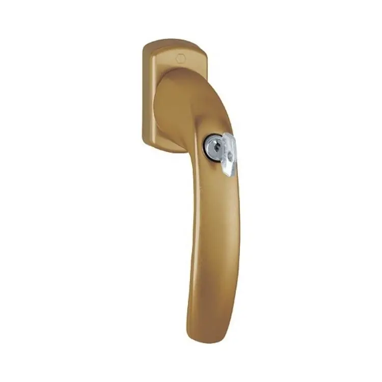 Uitverkoop Maniglia martellina Dk New York Hoppe per serramento con pulsante e chiave SecuDuplex, lunghezza quadro 7x45 mm, Alluminio finitura Bronzo F4