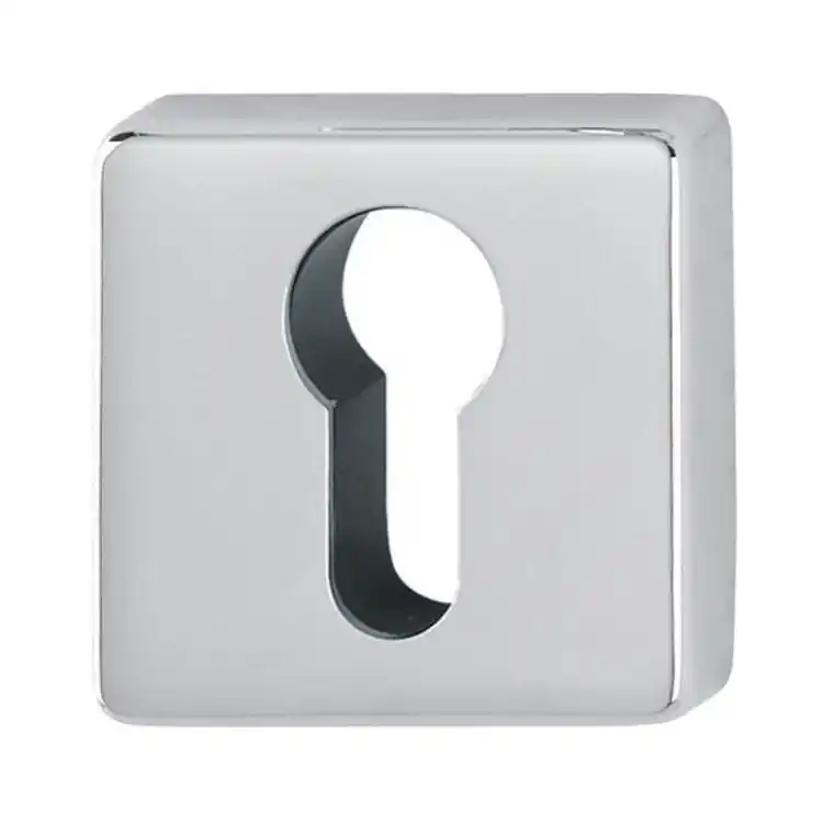 Bocchetta quadra M843KS Hoppe per porta, foro Yale, dimensione 49x9 mm, Ottone finitura Cromo Lucido Resista F41-R Shop Nu