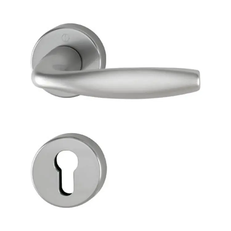 Maniglia New York Hoppe per porta interna, rosetta e bocchetta tonda foro Yale, quadro 8 mm, spessore porta 55-65 mm, Alluminio finitura Titanio F9 Gereduceerde Prijs