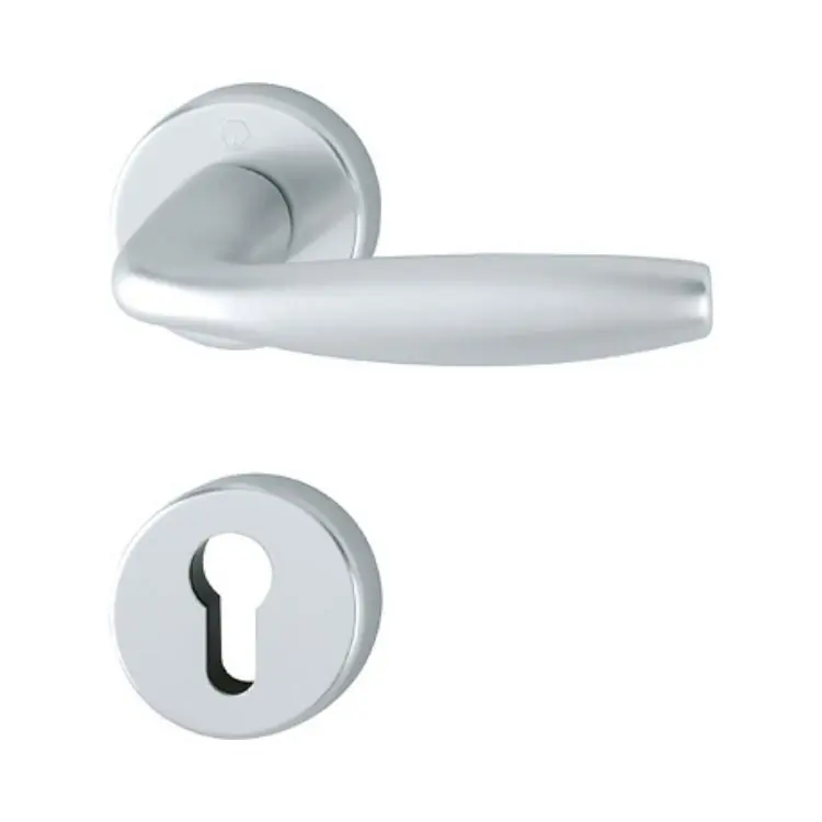 Populair Maniglia New York Hoppe per porta interna, rosetta e bocchetta tonda foro Yale, quadro 8 mm, spessore porta 55-65 mm, Alluminio finitura Argento F1