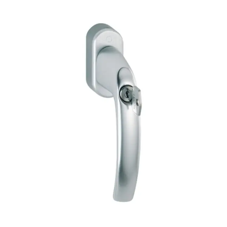 Voordeelprijs Maniglia martellina Dk Atlanta Hoppe per serramento con chiave SecuTBT, lunghezza quadro 7x35 mm, Alluminio finitura Argento F1
