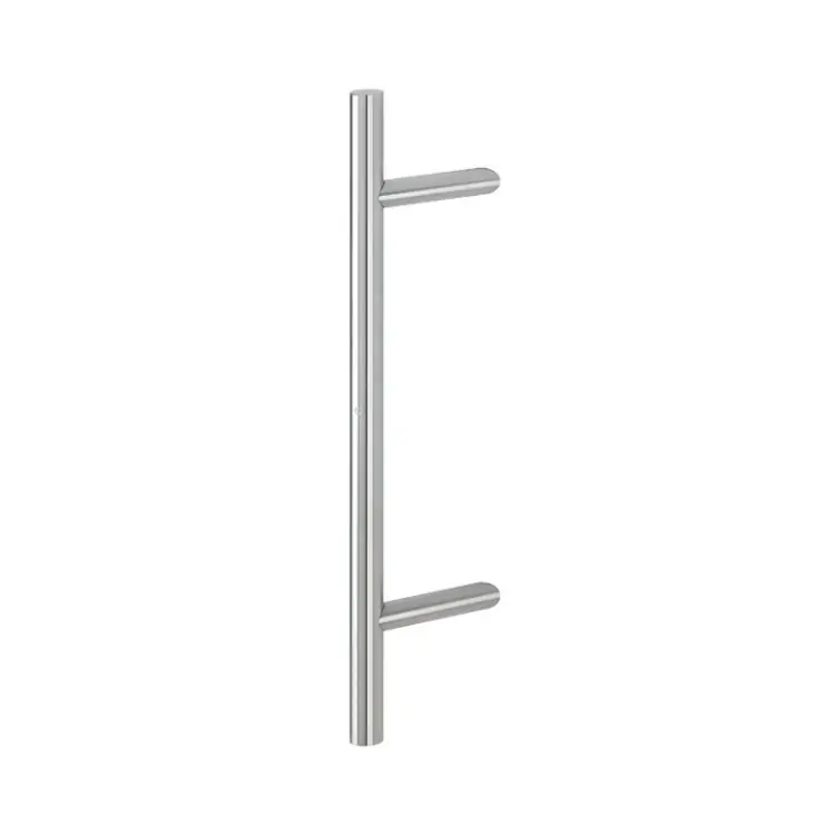 Beperkt Aanbod Maniglione zancato E5012 Hoppe per porta, interasse 400 mm, lunghezza 600 mm, supporti inclinati, Acciaio Inox finitura Satinato F69