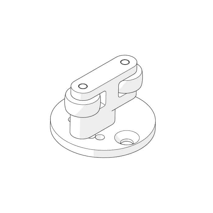 Guida in alluminio HAWA Concepta per la rotazione interna di 2 ante a scomparsa, con 2 rulli in nylon Veilige Betaling