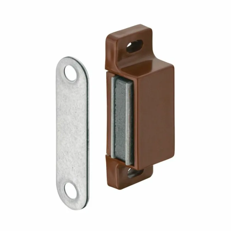 Chiusura magnetica 246.29.105 Hafele per chiusura mobile da applicare, dimensione 44,5x15,5x13,5 mm, finitura Marrone Express Levering