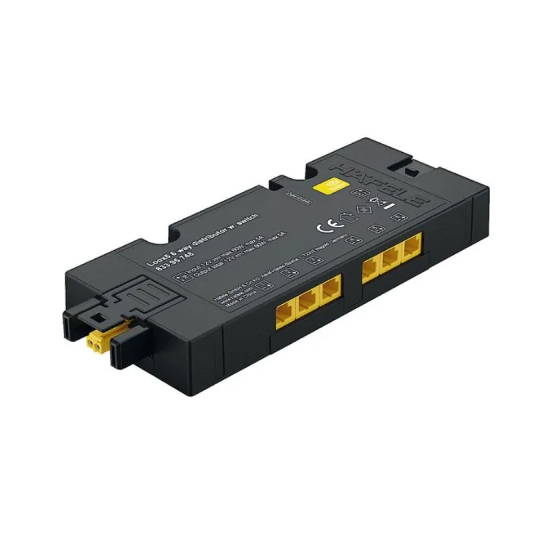 Seizoensaanbieding Distributore a 6 vie 12 V Loox5, per illuminazione e sensori, dimensione 120x50x16 mm, Plastica finitura Nero