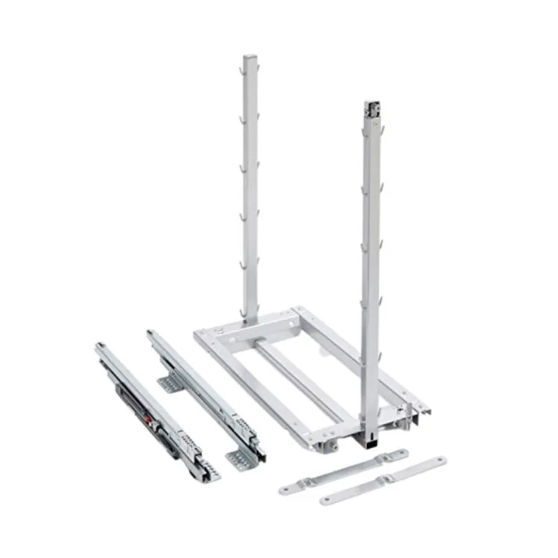 Telaio Junior III Kessebohmer per dispensa cucina, base 300/400 mm, estrazione totale, Acciaio finitura Argento Fabrieksprijs