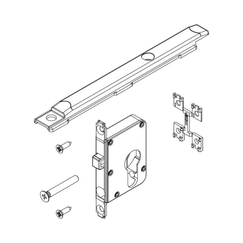Serratura anta ribalta Giesse 00946 per porta balcone, movimentazione M180, materiale Alluminio Gereduceerde Prijs