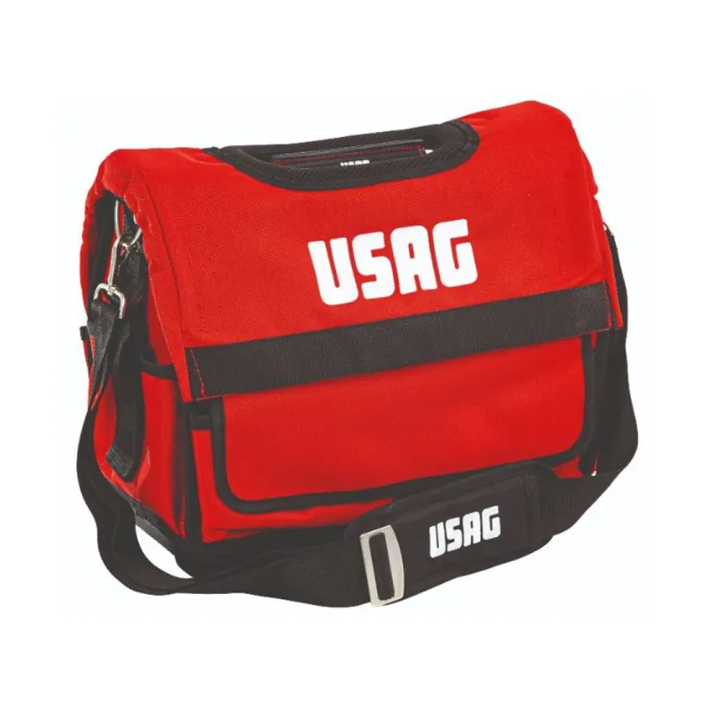 Borsa portautensili 007 1V Usag, dimensione 420x240x340 mm, in Tessuto finitura Nero e Rosso Speciale Aanbieding