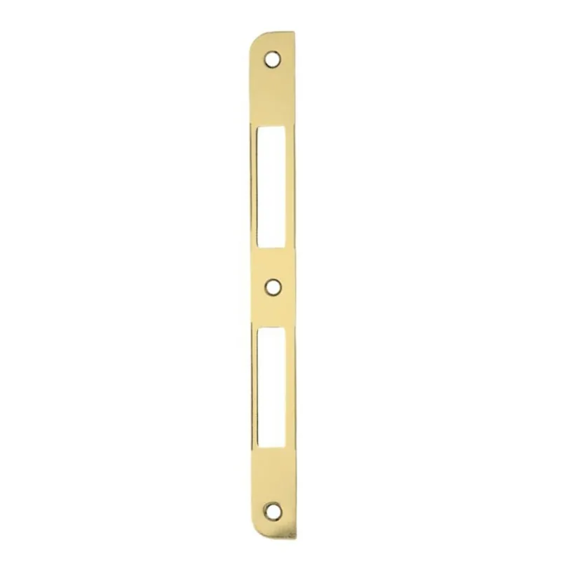 Incontro B00590.09 Agb per serratura Patent Grande o Sicurezza, dimensione 238x22 mm, bordo stondato, Acciaio finitura Ottonato Verniciato Merkproduct