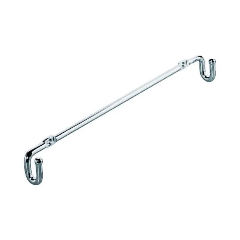Listello di fissaggio Hafele per cesti portabiancheria, lunghezza 214 mm, altezza 16 mm, profondità 26 mm, Acciaio finitura Cromo Lucido Bestel Nu