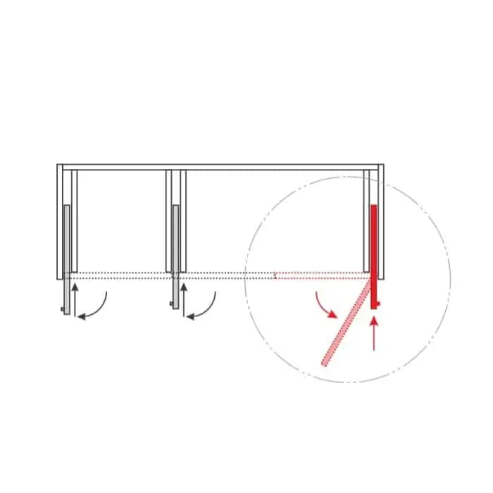 Hawa Concepta, sistema per anta mobile a scomparsa in LEGNO, portata 25Kg, altezza 1250-1850 mm Premium