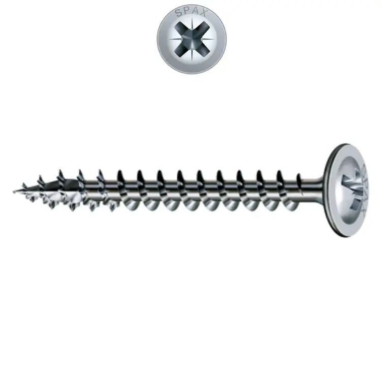 Beste Prijs Vite TP 3,5x25 per schienali in legno, impronta PZ 2, filetto totale ABC Spax, finitura Argento Wirox