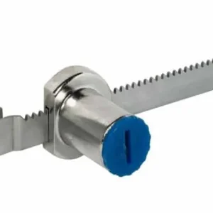 Serratura per vetrine a cremagliera Hafele SYMO Nichelato opaco Premium