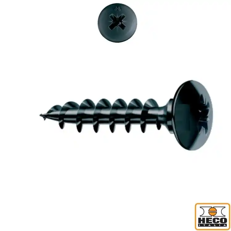Goedkoop Vite TFC 5,5x35 per serramenti in legno, impronta PZ 2, filetto totale, 471A Heco, finitura Nero Keraplus