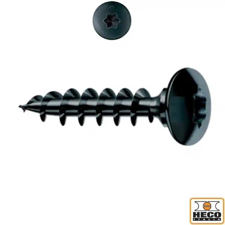 Nu Kopen Vite TFC 5,5x40 per serramenti in legno, impronta TX 25, filetto totale, 471A Heco, finitura Nero Keraplus