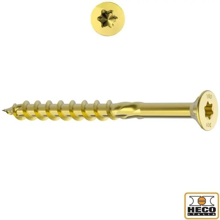 Vite TSP 4x40 per legno, impronta Torx T15, filetto parziale 25 mm, 449A Heco finitura Zincato Giallo Betaalbaar