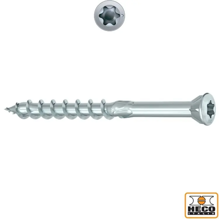 Alleen Vandaag Vite TPSR 4x30 per serramenti in legno, impronta TX 15, filetto parziale 23 mm, 741A Heco finitura Zinco Silver