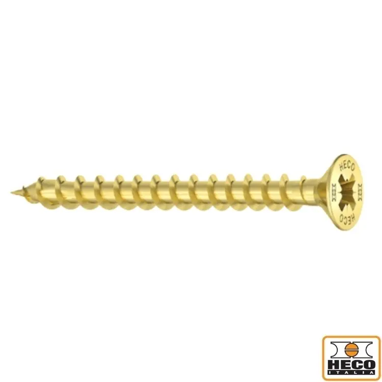 Vite TPS 3x25 per legno, impronta croce PZ 1, filetto totale, 440A Heco finitura Tropicalizzato Giallo Must-Have