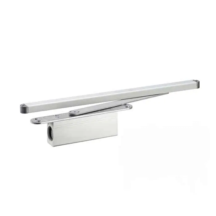 Chiudiporta integrato Geze ActiveStop per porte battente, larghezza anta 1100 mm, finitura Argento Weekendaanbieding