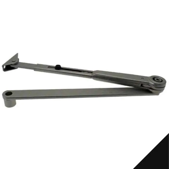 Braccio a compasso 152365 Dormakaba, con fermo meccanico per chiudiporta serie TS 4000 e 2000, finitura Nero Ral 9006 Seizoensaanbieding