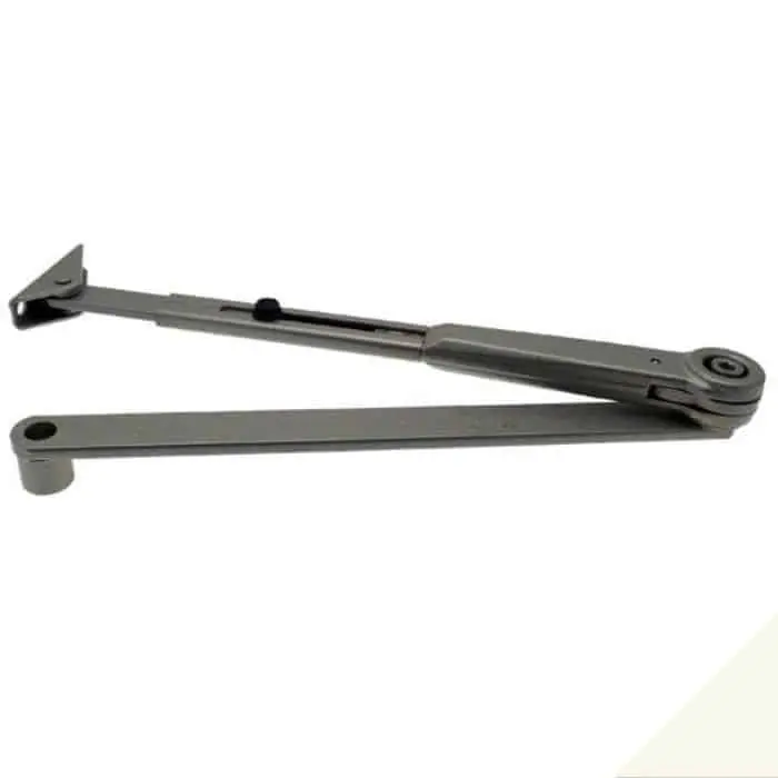 Braccio a compasso 102456 Dormakaba, con fermo meccanico, per chiudiporta serie TS 4000 e 2000, finitura Bianco Ral 9016 Aanbieding