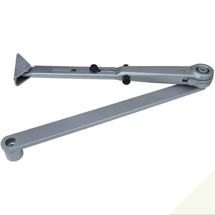 Express Levering Braccio a compasso 102447 Dormakaba, con fermo meccanico inseribile, per chiudiporta serie TS 4000 e 2000, finitura Bianco Ral 9016