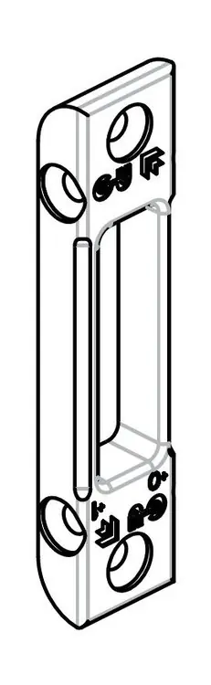 Bestseller Scontro ad incasso G-U Italia per scrocco a catenaccio, tipo Secury Automatic, larghezza frontale 4 mm, altezza frontale 9 mm, in acciaio, finitura Argento