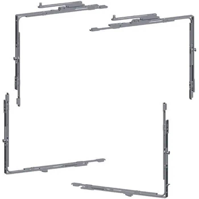 Confezione forbici angolari K-16993-09-L-1 966 GU, versione sinistra, interasse 9 mm, finitura Argento Direct Beschikbaar