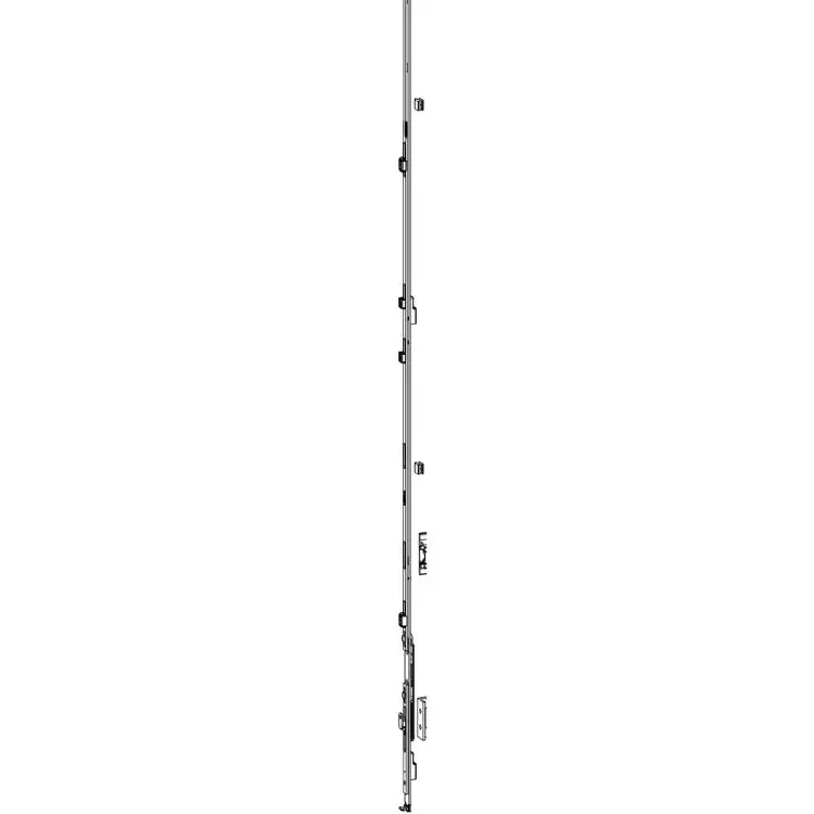 Asta a leva G-U Italia per finestra, versione Tedesca, lunghezza 1190 mm, altezza battente 1101-1350 mm, finitura Argento Nu Kopen