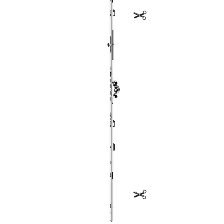 Beste Prijs Cremonese variabile G-U Italia per serramento anta e ribalta, entrata 15 mm, altezza lunghezza 951-1450 mm, maniglia 475-725 mm, finitura Argento