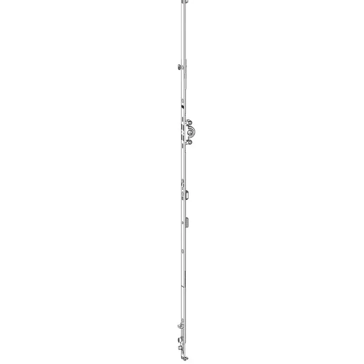 Bestseller Cremonese Italiano G-U Italia per serramento anta e ribalta, entrata 15 mm, altezza HBB 451-550 mm, frontale 390 mm, maniglia 155 mm, finitura Argento