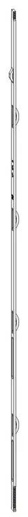 Asta verticale G-U Italia per bilico senza braccetto, altezza battente 700-950 mm, frontale 630 mm, finitura Argento Must-Have